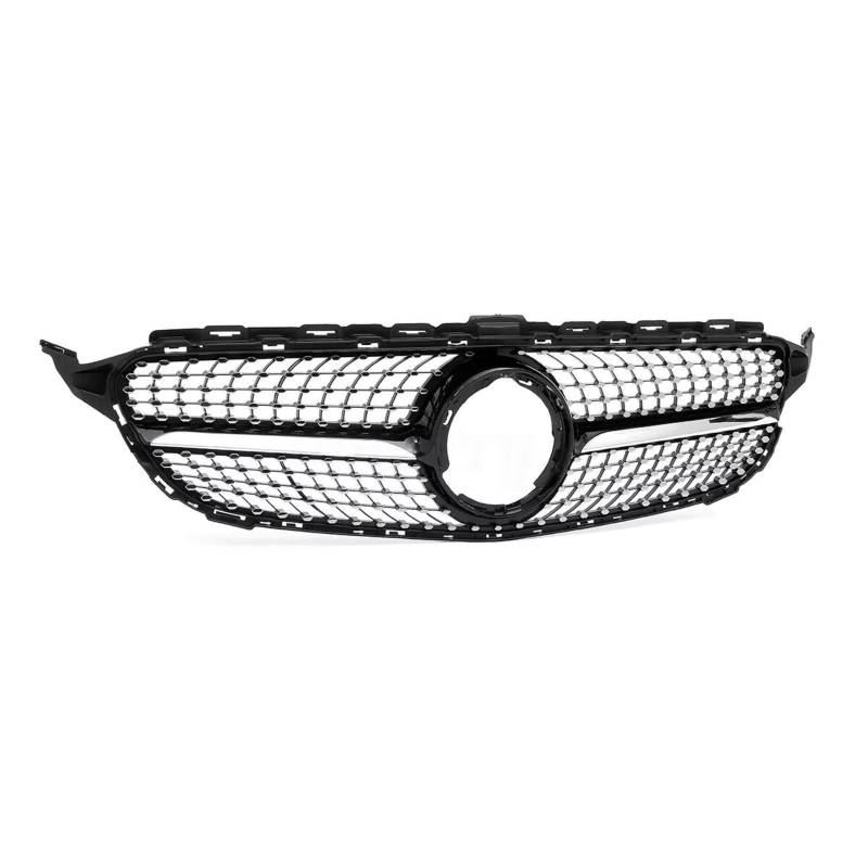 Kühlergrille Kompatibel Mit Benz Für W205 C-Klasse 2019 2020 2021 Für C200 C250 C300 C43 Für AMG Obere Stoßstange Vorne Kühlergrill Haube Mesh Grills Racing Grills(Black) von GLILAR