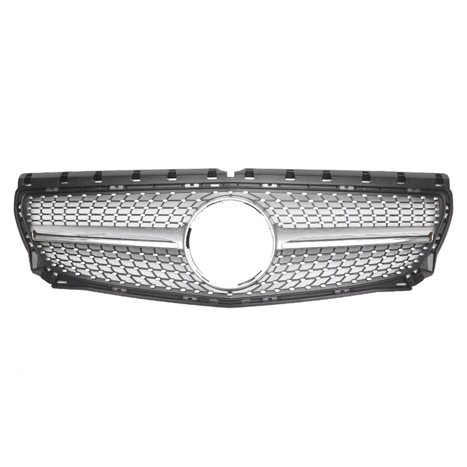 Kühlergrille Kompatibel Mit Benz Für W246 B-Klasse 2012 2013 2014 Für B180 B200 B250 Auto GTR Style Racing Grille Diamonds Style Front Bumper Hood Grille(Silver,Diamond) von GLILAR