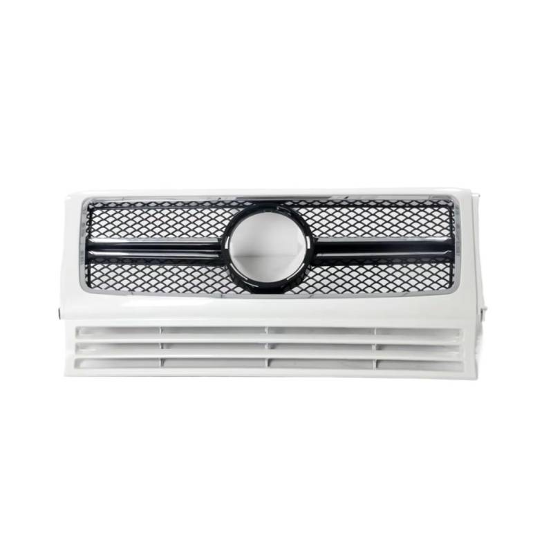 Kühlergrille Kompatibel Mit Benz Für W463 G-Klasse G550 G500 G350 G55 G63 Für AMG Wagon 1990–2018 Auto Front Oberen Stoßstange Haube Grill Mesh Grill Grille(White) von GLILAR