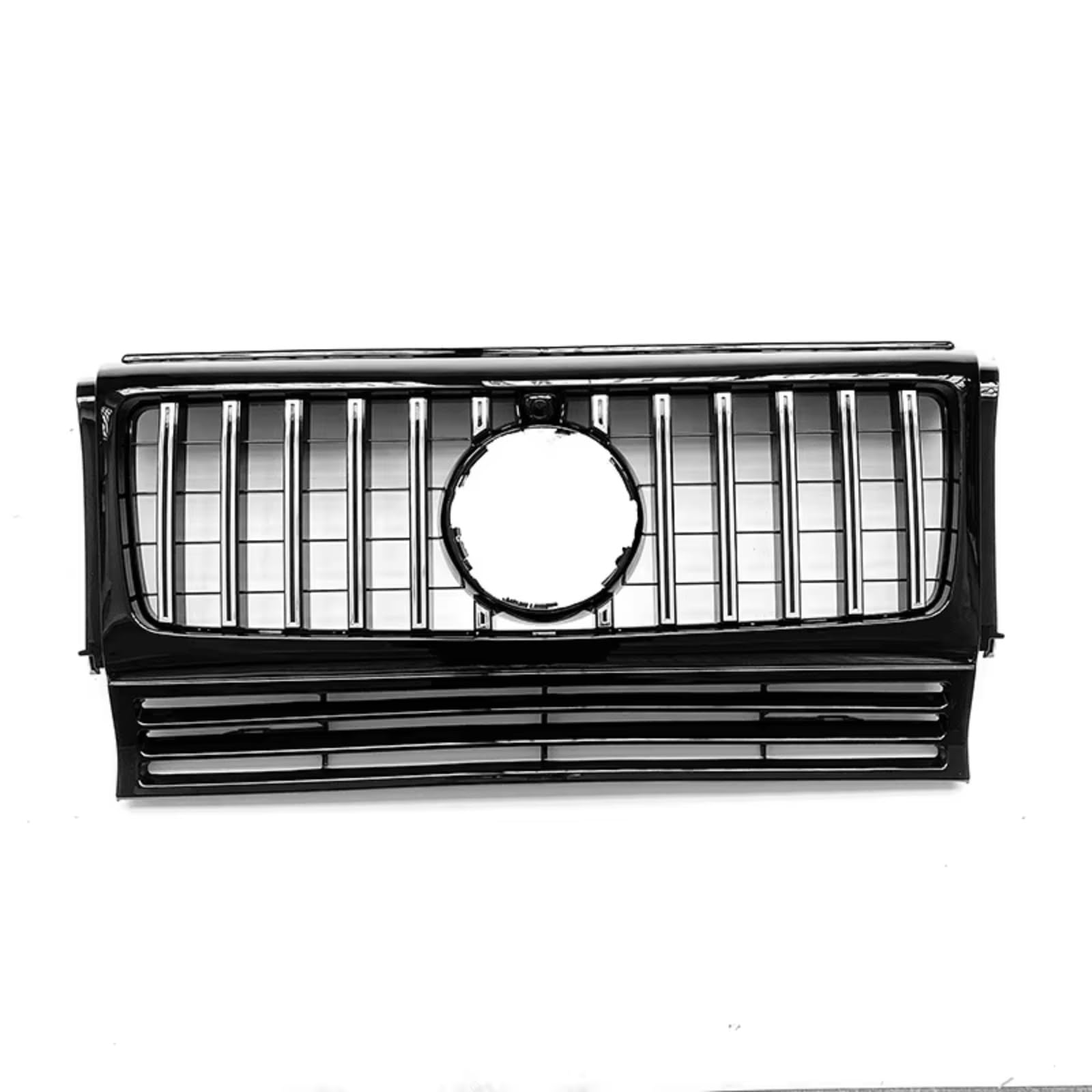 Kühlergrille Kompatibel Mit Benz Für W463 G500 G550 G63 G65 G55 G-Klasse Für AMG 1990–2018, Auto-Frontstoßstangen-Einlassgitter, Renngitter, Autozubehör(Silver) von GLILAR