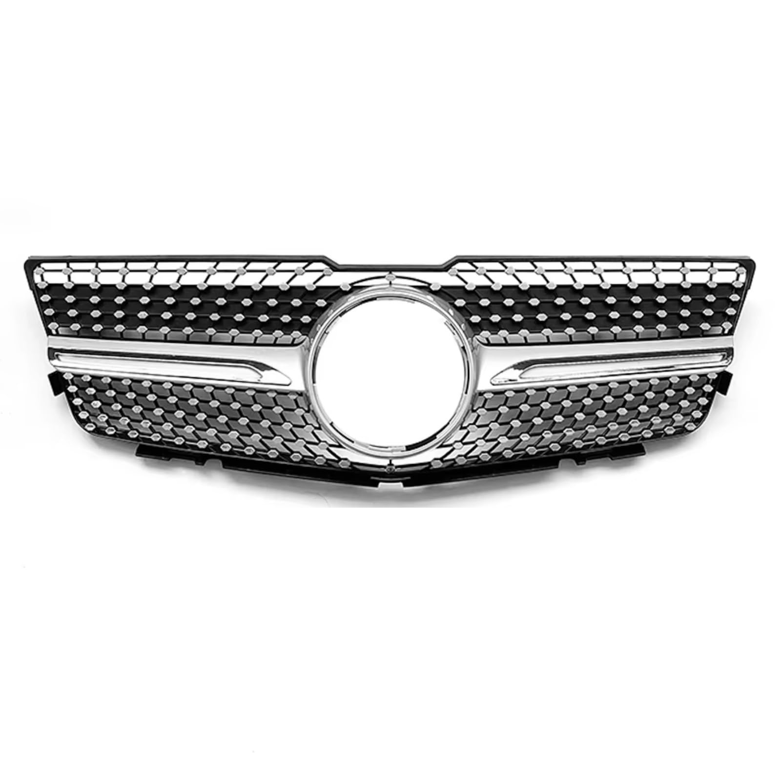 Kühlergrille Kompatibel Mit Benz Für X204 2008 2009 2010 2011 2012 Für GLK280 GLK300 GLK350 Auto-Frontstoßstangengitter Im GTR-Stil(Diamond-Silver) von GLILAR