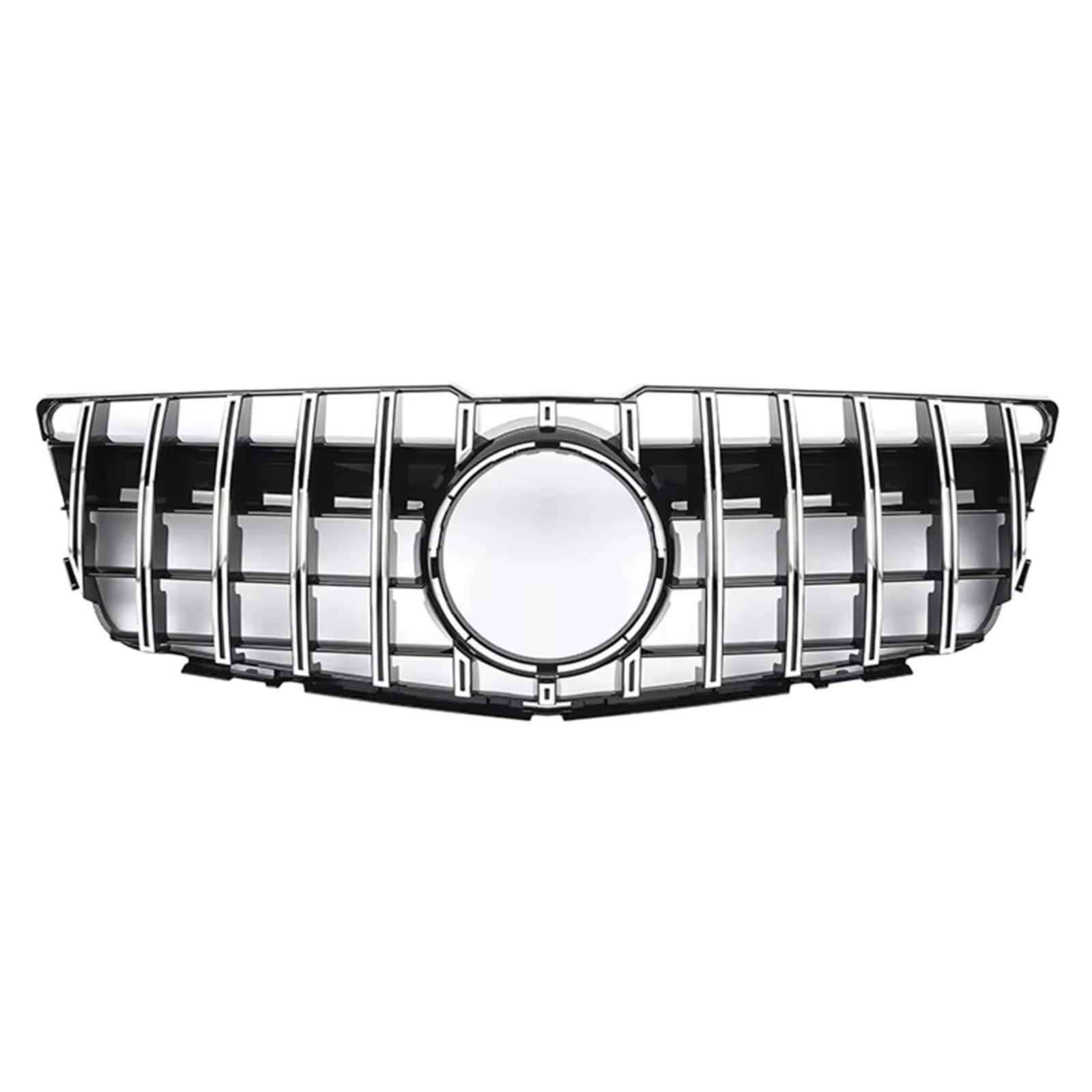 Kühlergrille Kompatibel Mit Benz Für X204 2013 2014 2015 Für GLK250 GLK300 GLK350 Auto-Stoßstangengitter, Diamant-Stil, Vorderer Renngrill, Autozubehör(Silver,GT) von GLILAR