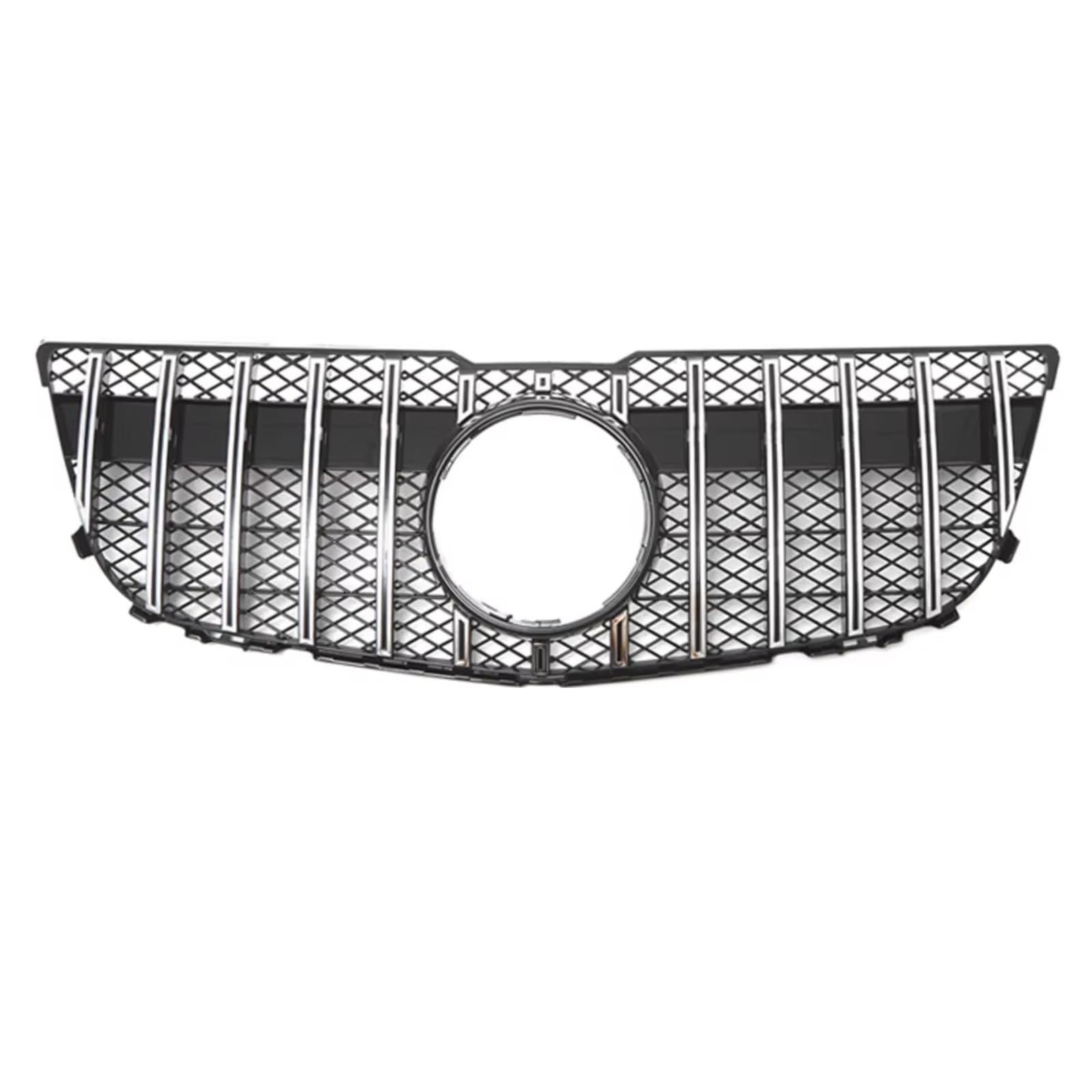 Kühlergrille Kompatibel Mit Benz Für X204 2013 2014 2015 Für GLK250 GLK300 GLK350 Auto-Stoßstangengitter, Diamant-Stil, Vorderer Renngrill, Autozubehör(Silver,GT-WNet) von GLILAR