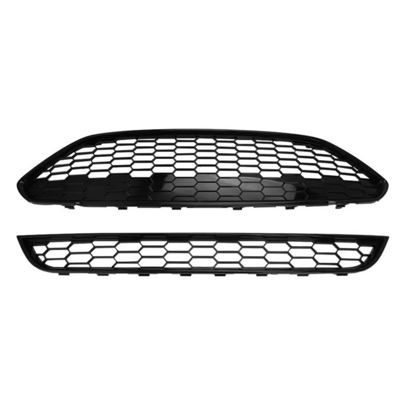 Kühlergrille Kompatibel Mit Ford Für Fiesta MK7 2013 2014 2015 2016 2017 Frontstoßstange Mittelgrill Racing Grills Sportlicher Kühlergrill Oberer Unterer Grill 1778260(1 Set) von GLILAR