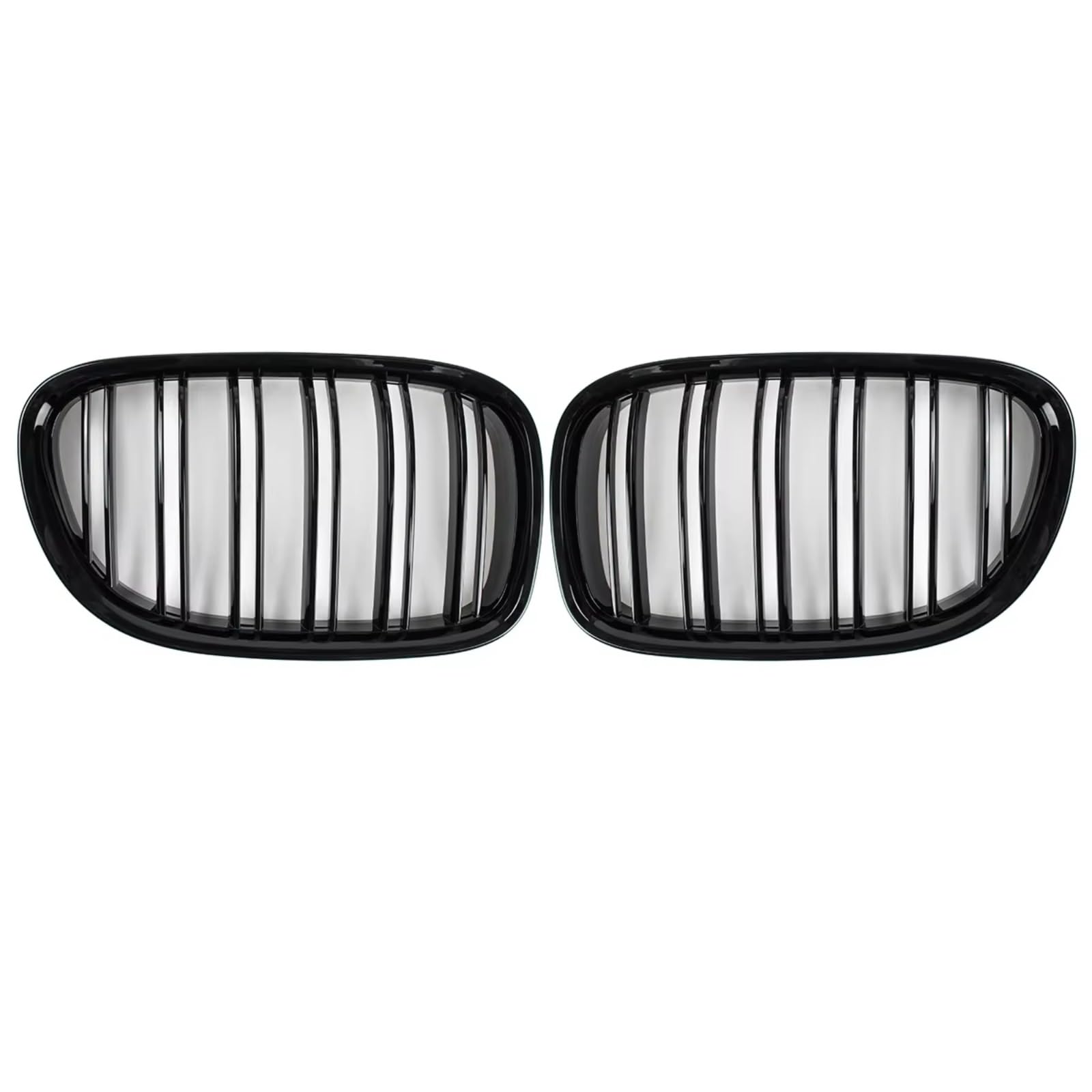 Kühlergrille Kompatibel Mit Für F01 F02 F03 F04 740i 750i 2009–2015, Auto-Frontstoßstange, Nierengitter, Glänzendes Schwarzes Gitter, Doppellamellengitter, 51117184151 von GLILAR