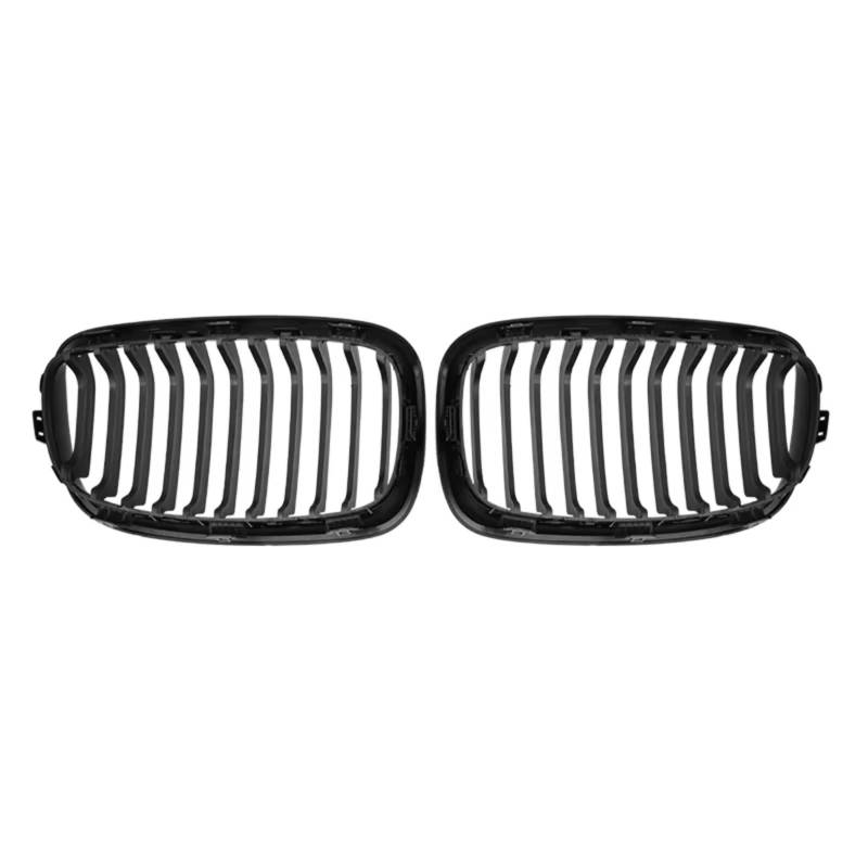 Kühlergrille Kompatibel Mit Für F20 F21 1 Series 2011 2012 2013 2014 Auto-Frontstoßstange Nierengitter Racing Grills Doppellamellen Glänzend Schwarze Gitter(Gloss Black,Single) von GLILAR