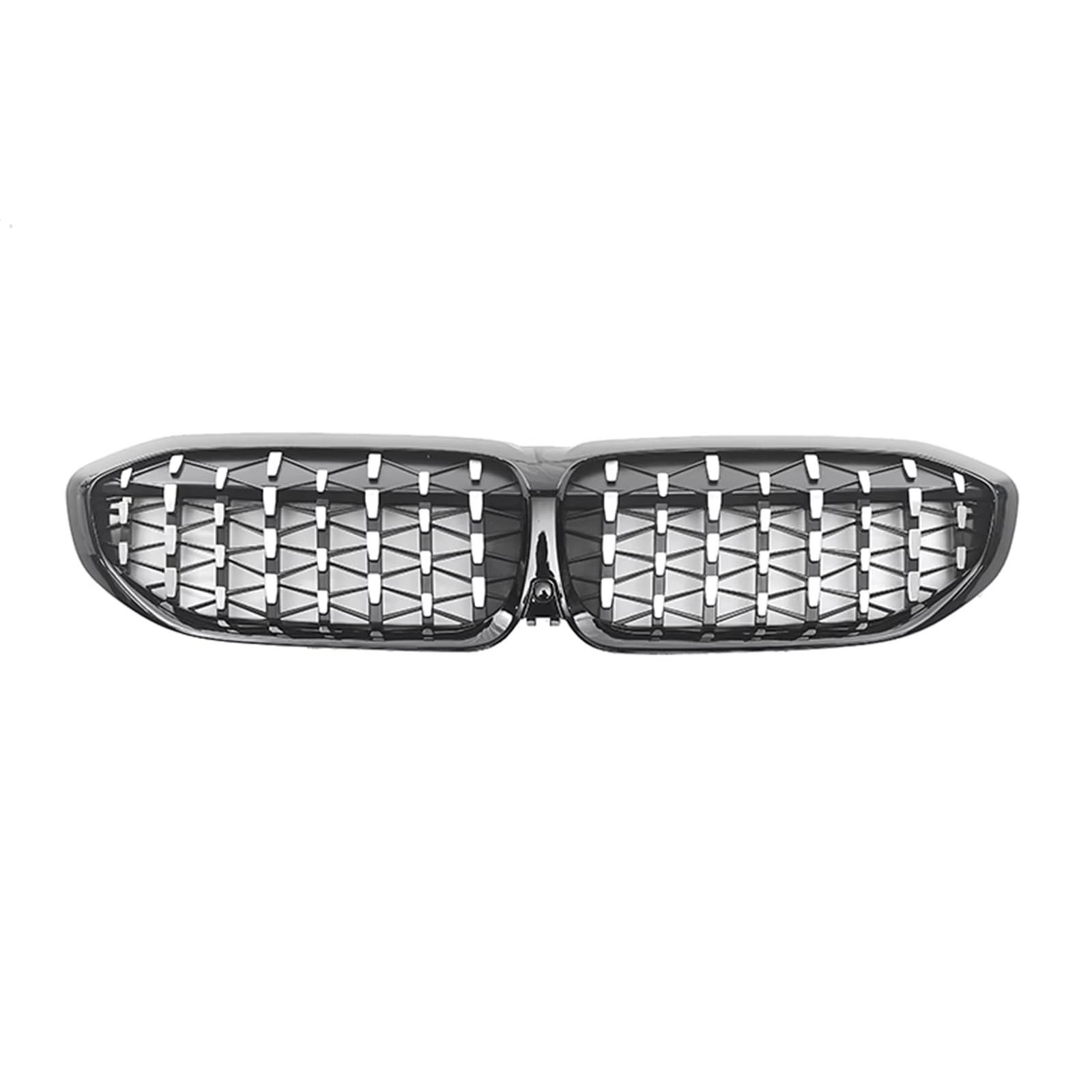 Kühlergrille Kompatibel Mit Für G20 G21 G28 320i 330i M340i 3er 2019 2020 2021 2022 51138072085 Vorderer Oberer Stoßfänger Nierengitter Haube Mesh Racing Grillgitter(Black-Silver) von GLILAR