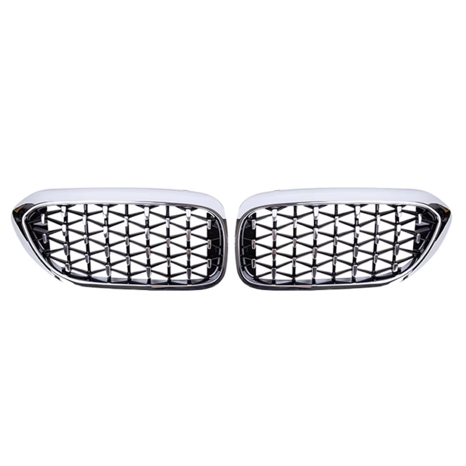 Kühlergrille Kompatibel Mit Für G30 G31 G38 520i 530i 540i 5er 2018 2019, Auto-Renngrill, Diamant-Meteor-Stil-Grill, Vorderer Nieren-Stoßstangengrill(Silver) von GLILAR