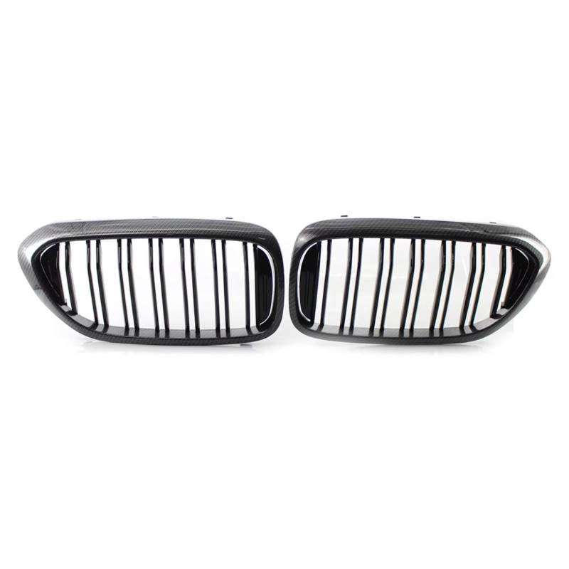 Kühlergrille Kompatibel Mit Für G30 G31 G38 530i 540i 2017 2018 2019 5er-Serie, Kohlefaser-Auto-Frontstoßstange, Nierengitter, Renngitter, Frontgrill von GLILAR