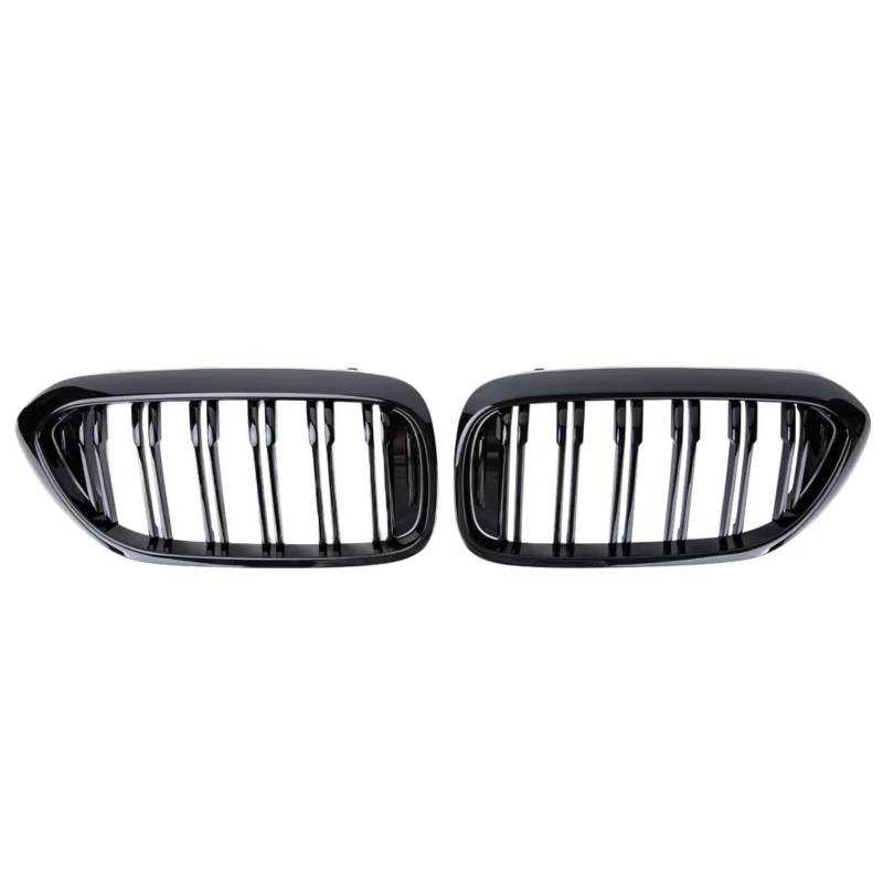 Kühlergrille Kompatibel Mit Für G30 G38 525I 530I 540I 550I 5er 2017 2018 2019 2020 Autozubehör Doppellamellen Vorne Nieren-Stoßstangengrill(Gloss Black) von GLILAR