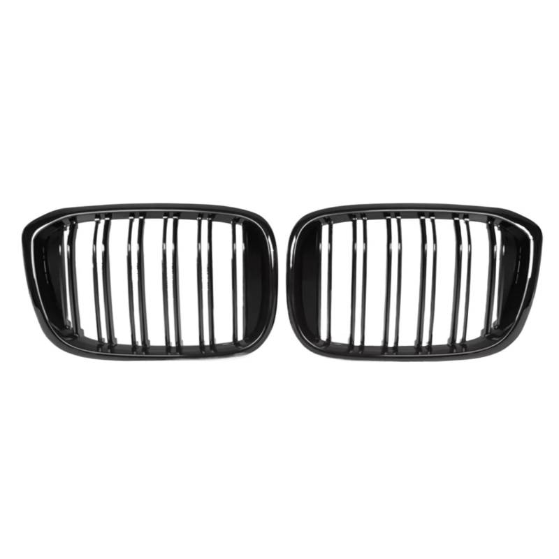 Kühlergrille Kompatibel Mit Für X3 G01 G08 X4 G02 2018 2019 2020 2021 Auto-Front-Nieren-Stoßstangengrill, Glänzend Schwarz, Renngrills, Ersatz-Auto-Styling(Gloss Black,2 Slat) von GLILAR