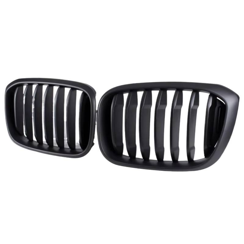 Kühlergrille Kompatibel Mit Für X3 G01 G08 X4 G02 2018 2019 2020 2021 Auto-Front-Nieren-Stoßstangengrill, Glänzend Schwarz, Renngrills, Ersatz-Auto-Styling(Matte Black,1 Slat) von GLILAR