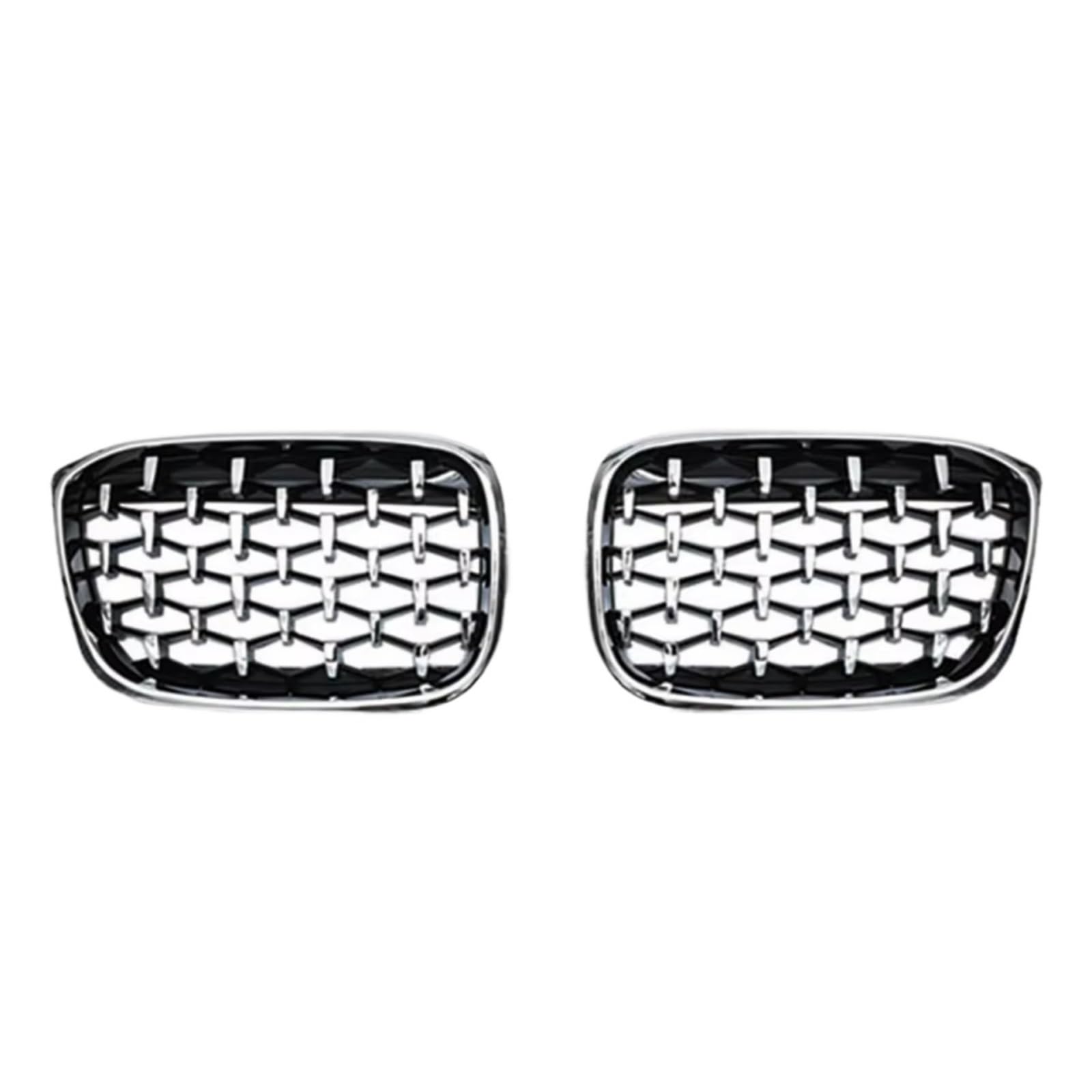 Kühlergrille Kompatibel Mit Für X3 G01 G08 X4 G02 2018 2019 2020 2021 Auto-Styling-Auto-Frontstoßstangengrills Diamond Racing Grille Frontnierengrill(Silver) von GLILAR