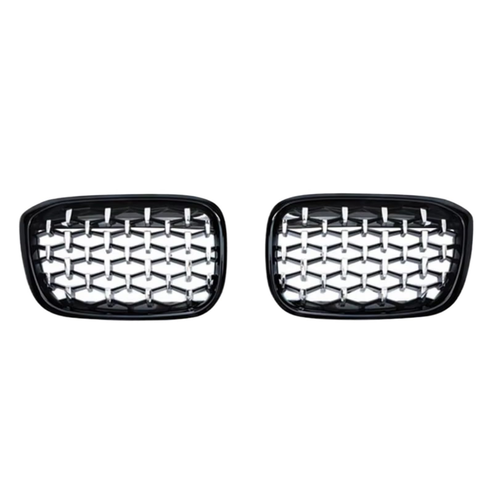 Kühlergrille Kompatibel Mit Für X3 G01 G08 X4 G02 2018 2019 2020 2021 Auto-Styling-Auto-Frontstoßstangengrills Diamond Racing Grille Frontnierengrill(Silver+Black) von GLILAR