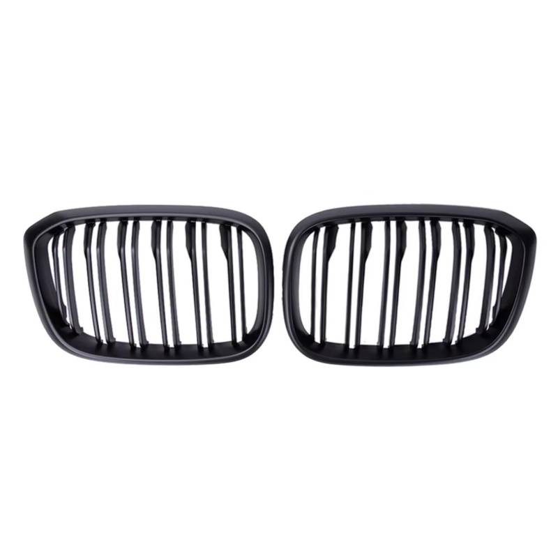 Kühlergrille Kompatibel Mit Für X3 X4 G01 G02 G08 2018 2019 2020 2021 Auto-Frontnierengrill Doppellamellengrill Renngrills Auto-Styling-Zubehör(Matte Black) von GLILAR