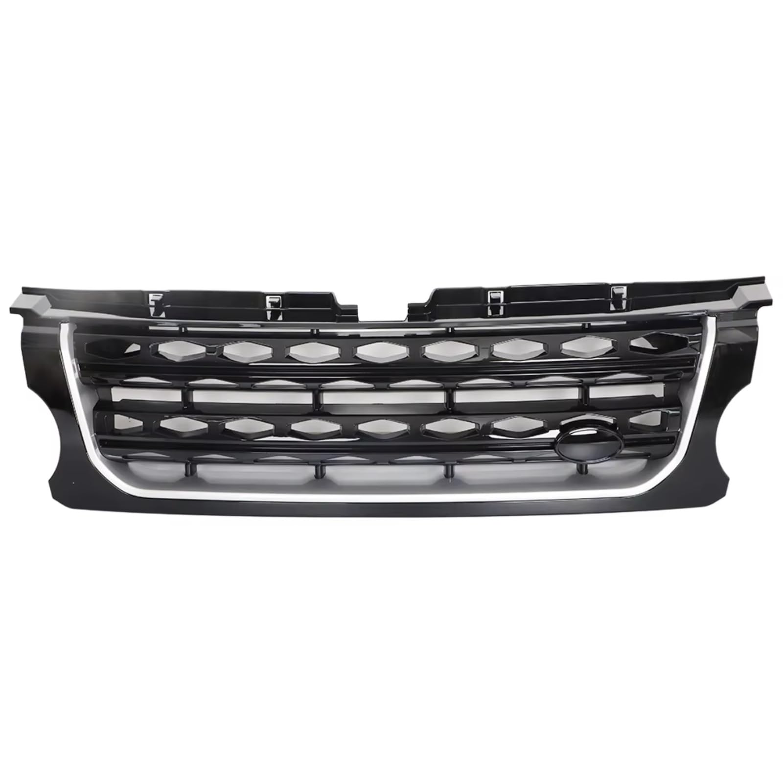 Kühlergrille Kompatibel Mit Land Für Rover Für Discovery 4 2014 2015 2016 Auto Vorne Oben Stoßstange Grill Gitter Schutz Mittelteil Racing Grills Autozubehör(Black Silver) von GLILAR