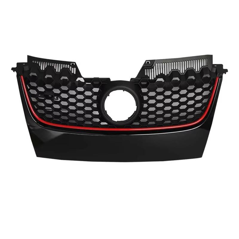 Kühlergrille Kompatibel Mit VW Für Golf MK5 Für J&etta Für GTI 2006 2007 2008 2009 Auto-Frontstoßstangengrill Honeycomb Mesh Grills Center Grille Racing Grill(Red) von GLILAR