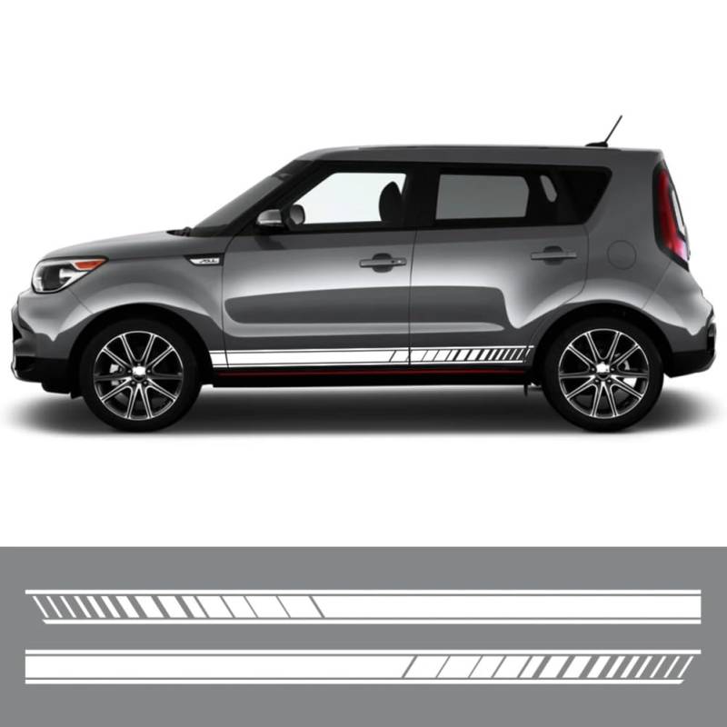 2 STÜCKE Autotüraufkleber Für Beide Seiten, Für Kia Soul DIY Autozubehör Rock Streifen Grafik Dekoration Vinyl Film Aufkleber von GLOBEXSSX