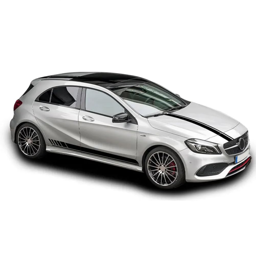 4 Stück Edition One AMG Motorhauben-Dachheckaufkleber Seitenstreifenaufkleber, für M=ercedes B=ENZ A CLA-Klasse W176 W177 C117 C118 W117 W118 X117 von GLOBEXSSX