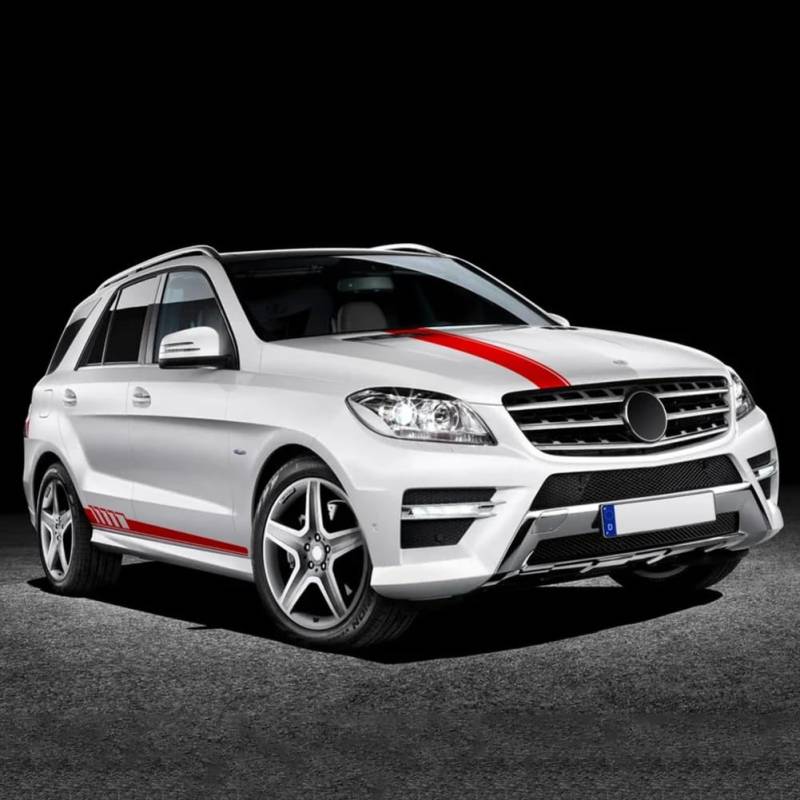 Edition 1 Style Karosseriestreifen Türseitenschweller Aufkleber, für Mecedes Benz ML-Klasse W164 W163 W166 ML320 ML350 ML55 ML63 von GLOBEXSSX