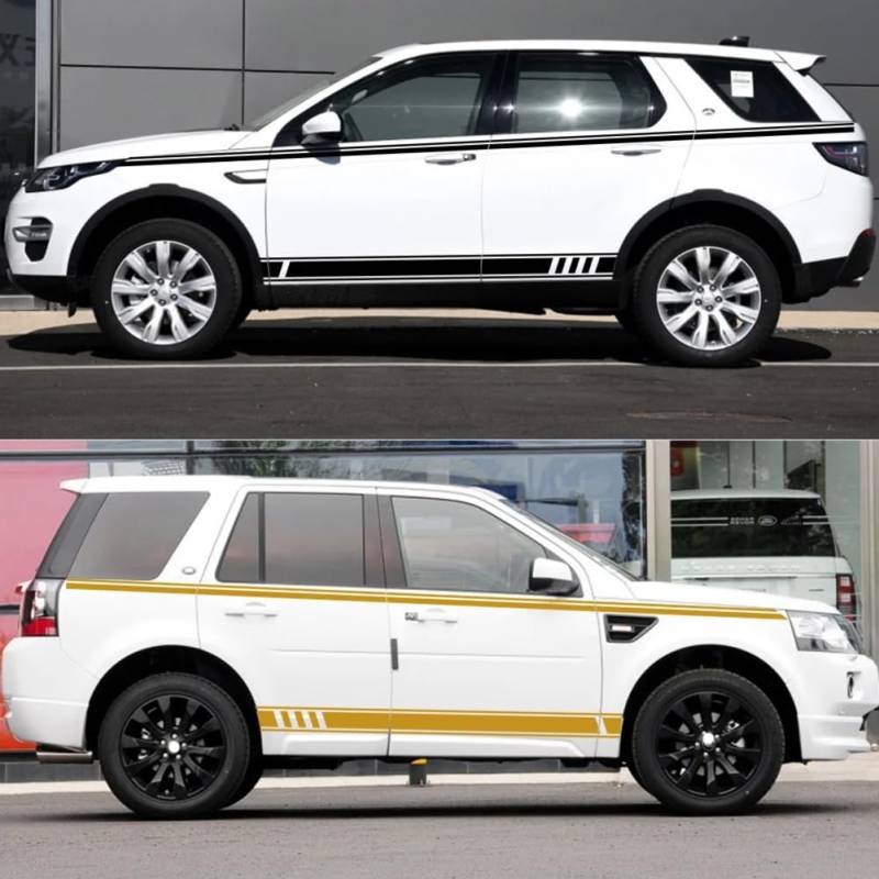 Für L=und R=Over Discovery 4 3 2 Sport Freelander 4-teilige Auto-Seitentüraufkleber, Tuning-Zubehör, Auto-Vinylfolie, Streifen, Aufkleber von GLOBEXSSX