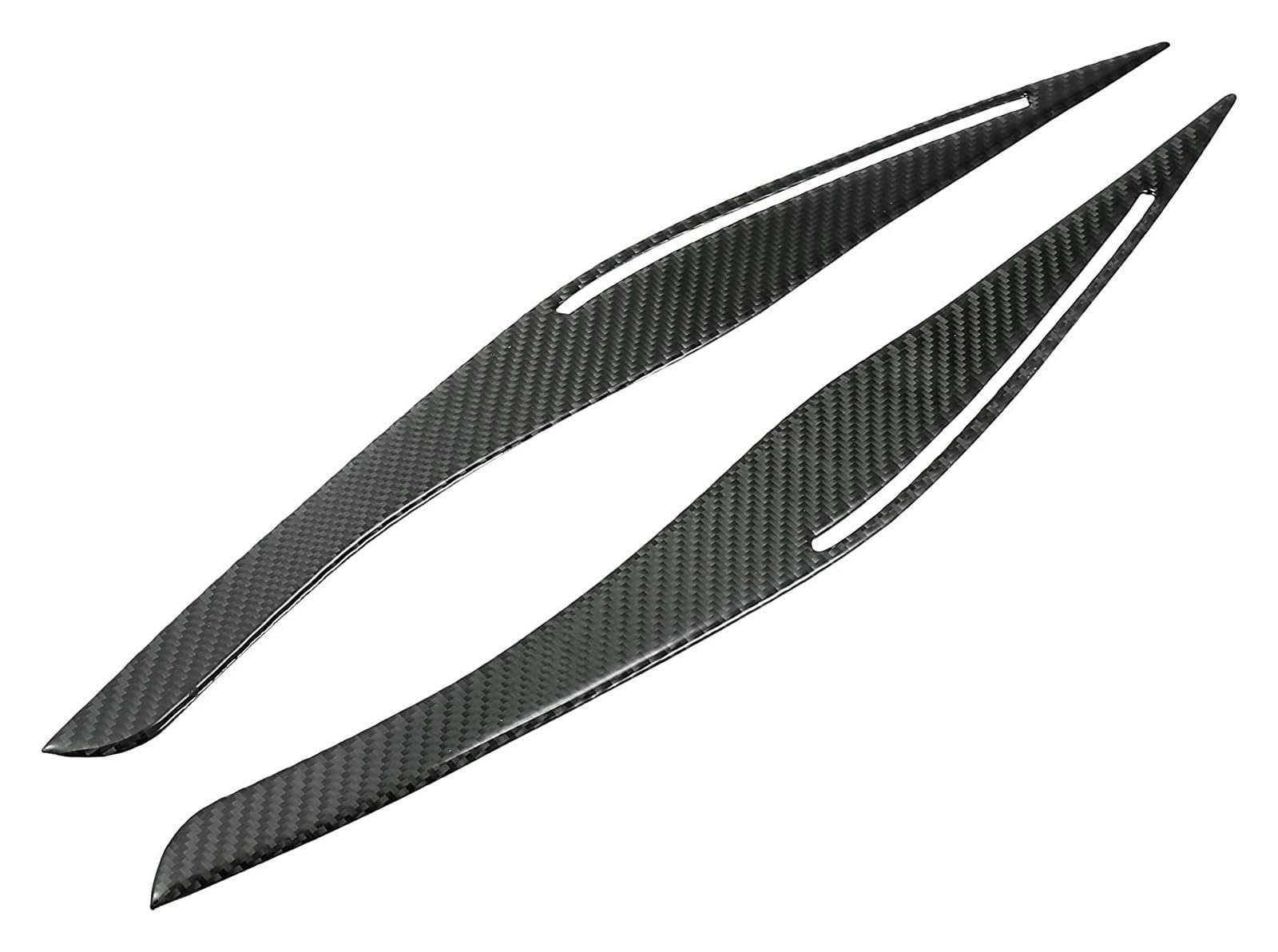 GLOFLY Carbon Fiber Scheinwerfer Augenlid Augenbraue Abdeckung Trim Aufkleber Fit for BMW E90 E91 3 Serie 4 Tür Limousine 2009-2012 auto Zubehör Wimpern (Color : Black Carbon) von GLOFLY