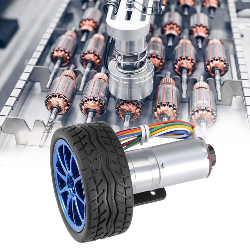 JGA25-371 Roboter-Set mit Encoder-Getriebemotor, Montagehalterung und 65 Mm Räder - für Smart Auto-Roboter DC12V (HSpeed 200) von GLOGLOW