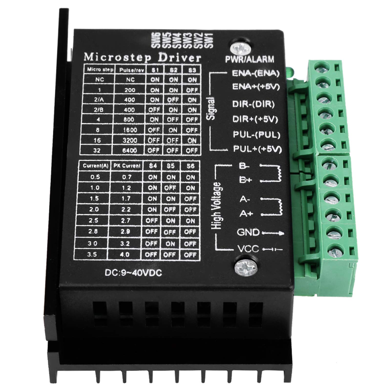 Schrittmotor-Controller-Modul, 1 St DC 9-40 V 160 W 0,5-4 A Schrittmotorboard, Kühlkörper für effektive Wärmeableitung - Geeignet für Schrittmotorsteuerung von GLOGLOW