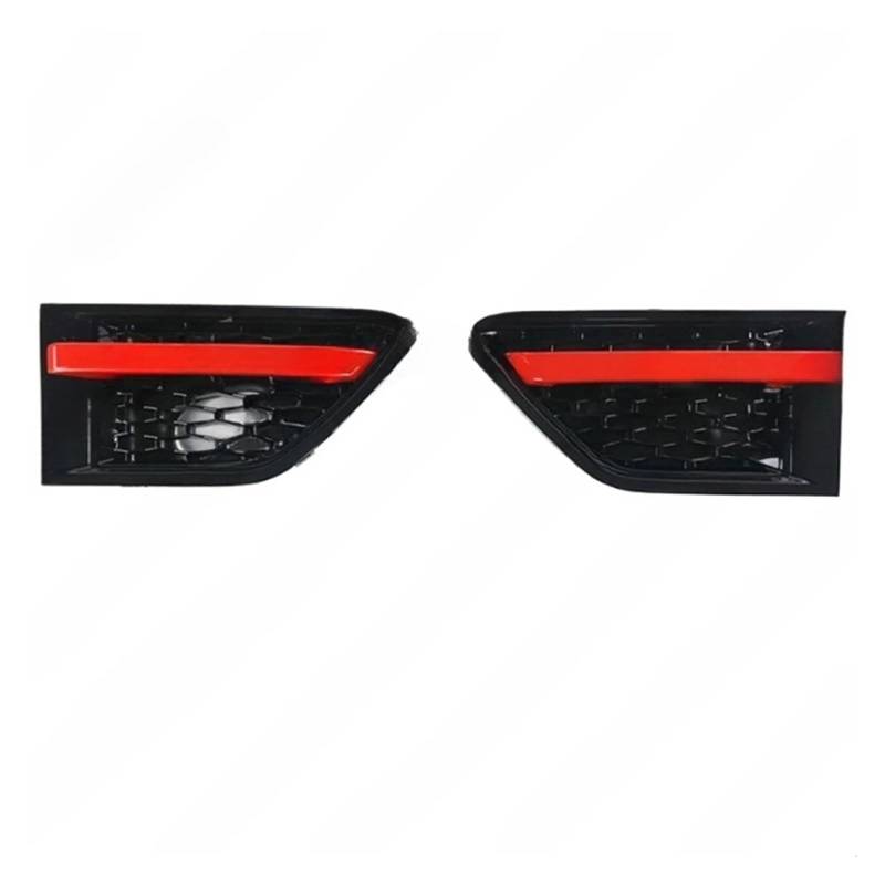 GLONHKDI 2 Stück Auto-Seitenkotflügel, Lufteinlass-Entlüftungsgitter, kompatibel mit Land Rover Range Rover Sport L320 2010 2011 2012 2013, ABS-Kunststoff(Black black red) von GLONHKDI