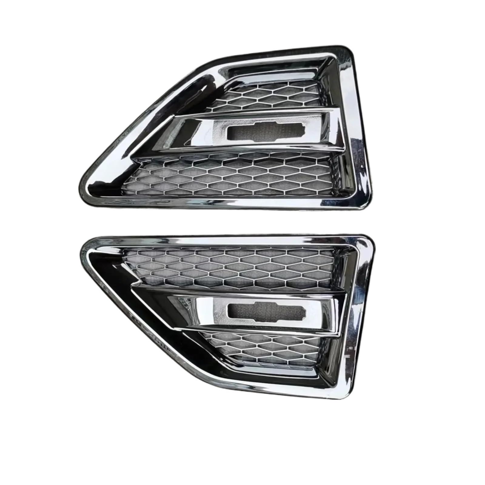 GLONHKDI Auto-Seitenkotflügel, Spoiler, Abflussgitter, Entlüftung, kompatibel mit Land Rover Freelander 2 LR2 2008–2015, Racing-Tür-Seitengitter LR001660 LR001658(Chrome) von GLONHKDI