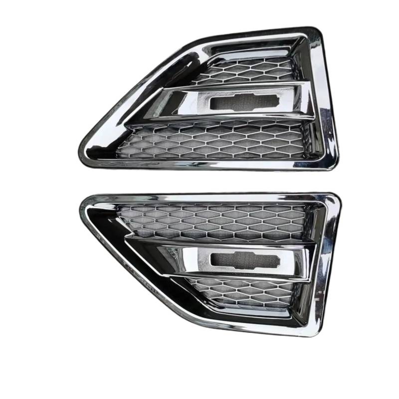 GLONHKDI Auto-Seitenkotflügel, Spoiler, Abflussgitter, Entlüftung, kompatibel mit Land Rover Freelander 2 LR2 2008–2015, Racing-Tür-Seitengitter LR001660 LR001658(Chrome) von GLONHKDI