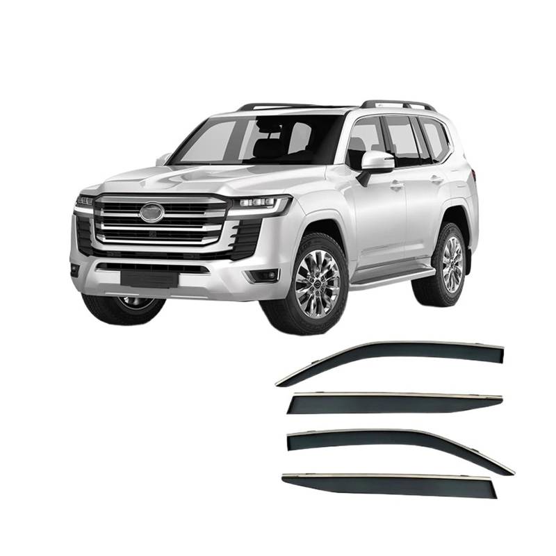 GLONHKDI Kompatibel for Toyota Land Cruiser LC100 C200 LC300 LC80 Zubehör Fensterblenden Regenschutz Türblende Lüftungsblenden Außenverkleidung Chrom(LC300) von GLONHKDI