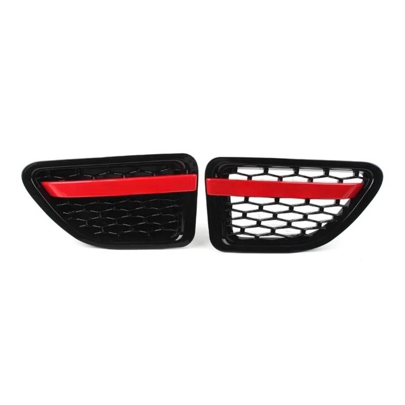 GLONHKDI Vorderseite Kotflügel Air Vent Grille Auto Zubehör Kompatibel for Land Rover Range Rover Sport 2005 2006 2007 2008 2009(Black black red) von GLONHKDI