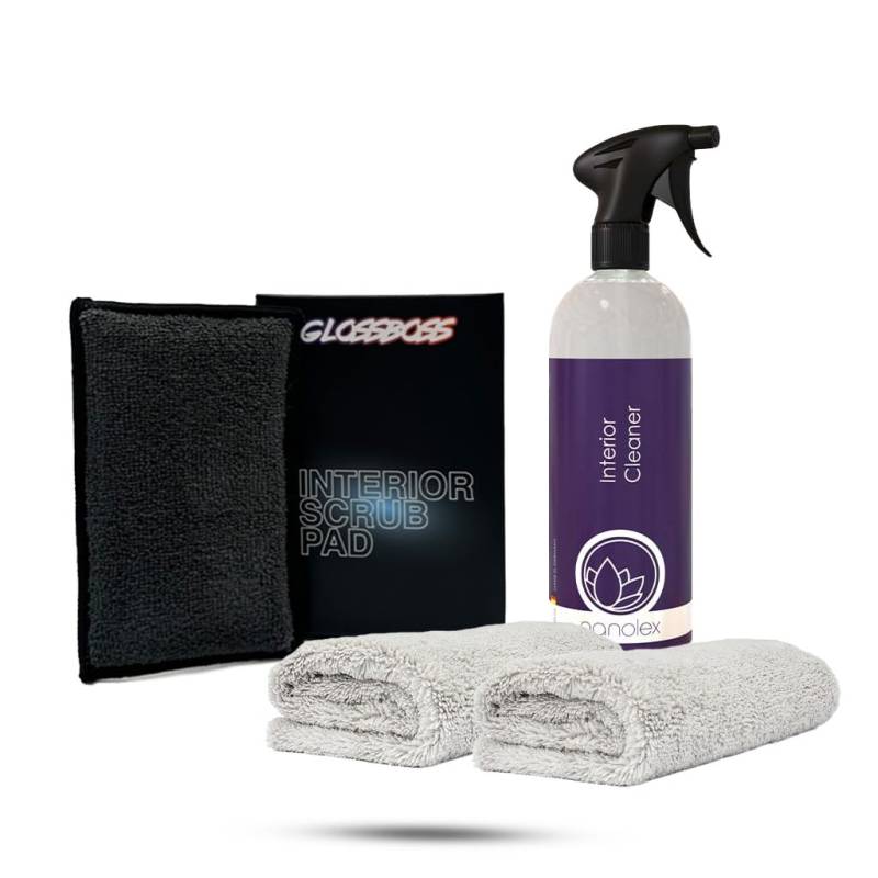 GLOSSBOSS Interior Cleaning Kit #1 Interior Scrub Pad + Nanolex Interior Cleaner + 2X The Rag Company Creature Edgeless von GLOSSBOSS