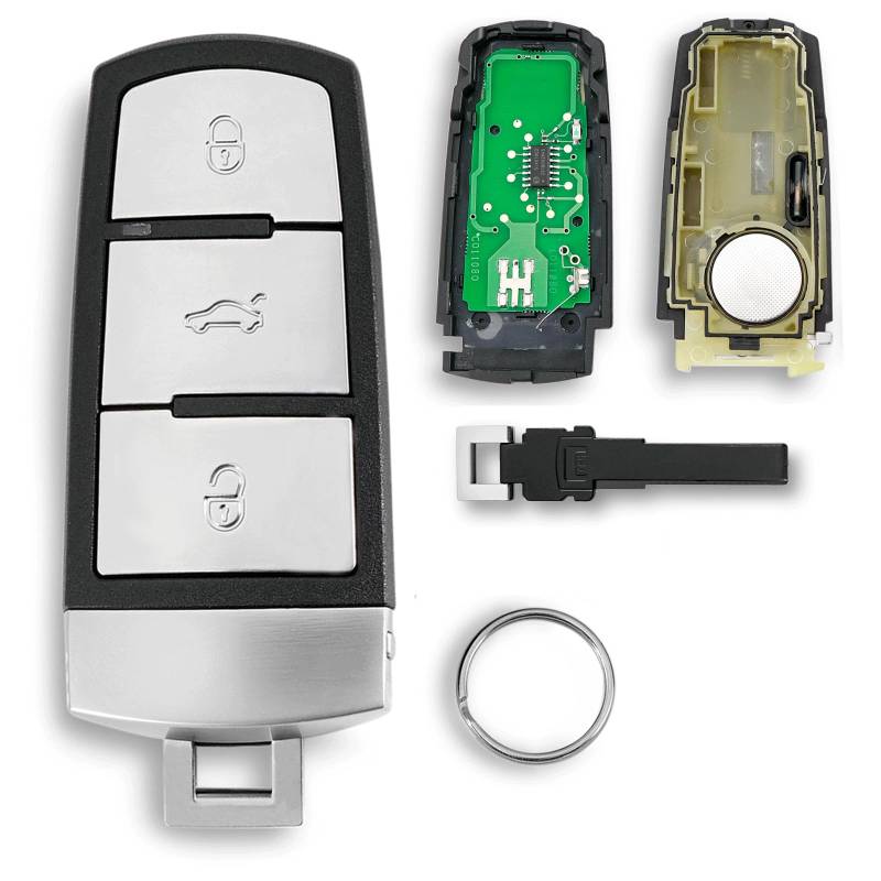 433MHZ 3 Tasten Fernbedienungs Schlüssel mit ID48 Chip 3C0959752BA für Volkswagen VW CC Passat Passat B6 B7 Magotan mit Schlüsselring von GLOUVDEYZ