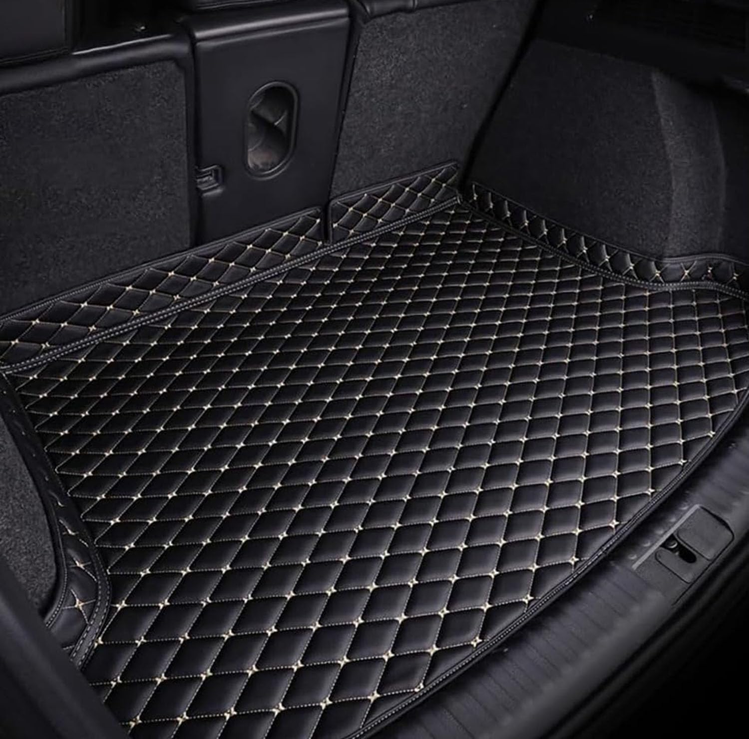 Auto Leder Kofferraummatten, Für Land Rover Defender 110 2020, Auto Kofferraumwanne Strapazierfähigen Antirutsch Kantenschutz Boot Liner Tray Zubehör,A von GLYGLY