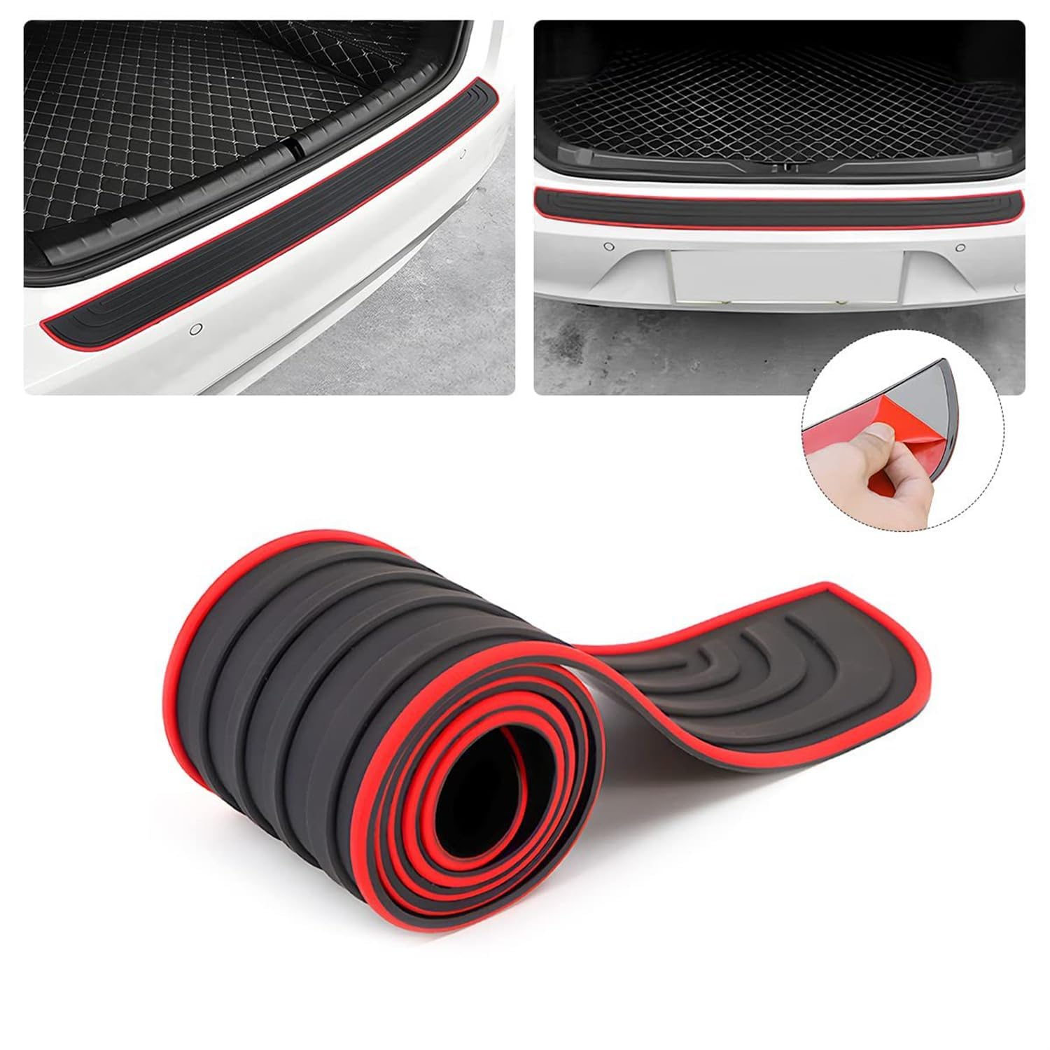 Auto Stoßstangenschutz Aufkleber für Odyssey 2009-2014, Ladekantenschutz Kofferraum Selbstklebend Einstiegsleisten Schutz Kofferraum,Coupe 7cm*90cm-B-Black red von GLYGLY