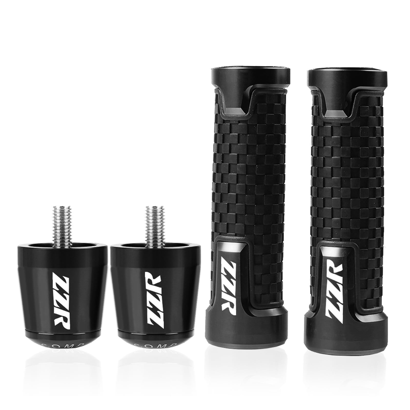 Für Kawasaki ZZR ZZR250 ZZR600 ZZR1200 ZZR1400 Hand Bar Ends Lenker Griffe Griff Hand Kappen(Black Black) von GMBAIH