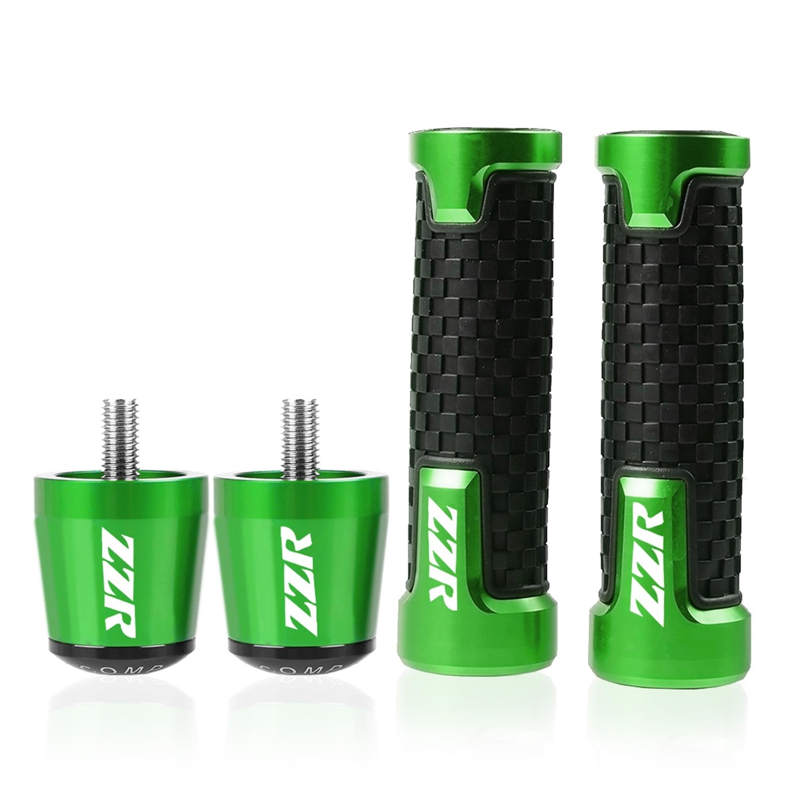 Für Kawasaki ZZR ZZR250 ZZR600 ZZR1200 ZZR1400 Hand Bar Ends Lenker Griffe Griff Hand Kappen(Green Green) von GMBAIH