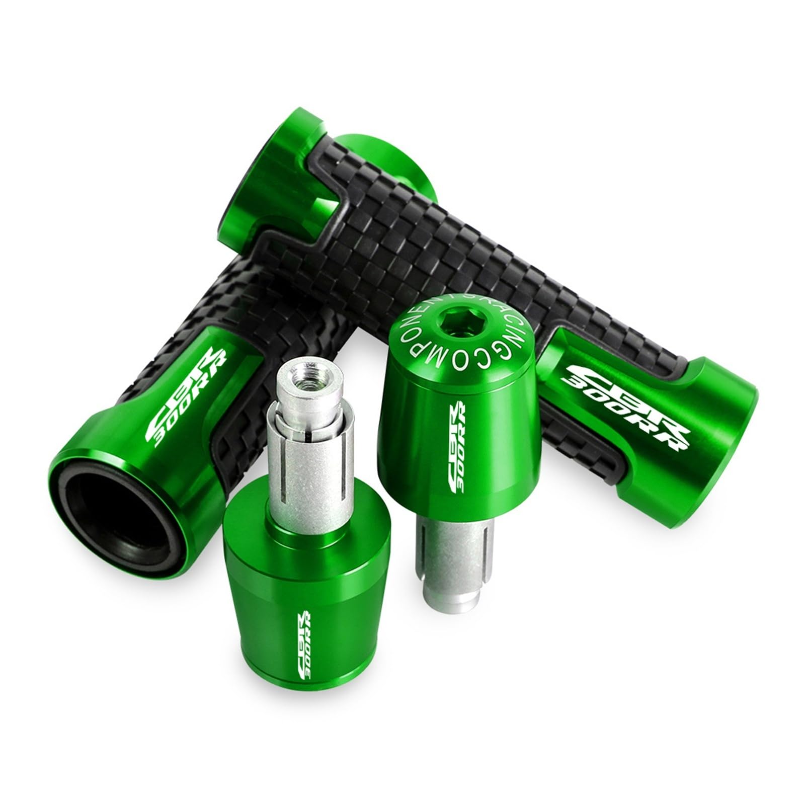 GMBAIH Für Honda CBR300RR 2016 2017 2018 2019 2020 2022 2023 Griff Bar Lenker Grip End Abdeckung Kappe Hand Griffe(A-Green) von GMBAIH