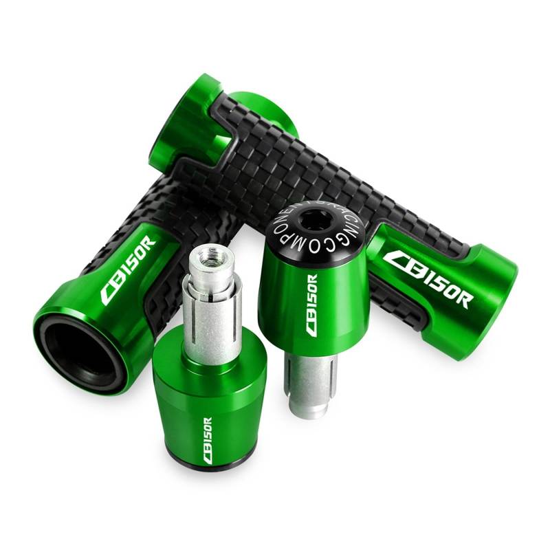 GMBAIH Logo Für Honda CB150R 2017 2018 2019 2020 2021 2022 2023 Griff Bar Lenker Grip End Abdeckung Kappe Hand Griffe(B-Green) von GMBAIH