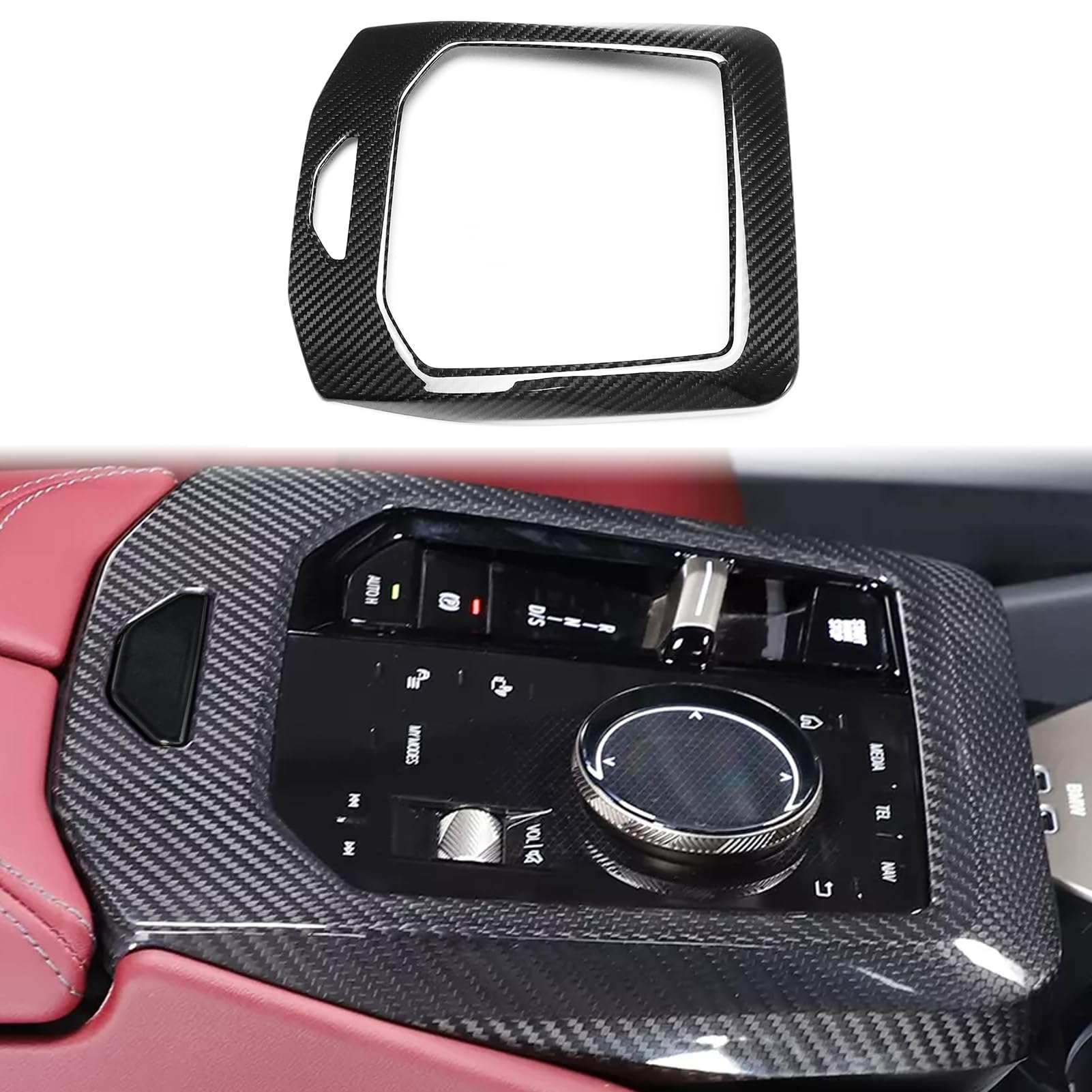 GMDUHK Auto Interior Sticker aus Carbonfaser, Accessoires Tuning für 2024 5er G60 G68 (Schalthebelblende A) von GMDUHK