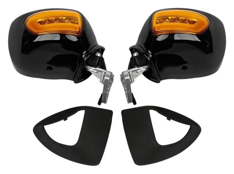 Motorradspiegel Für Goldwing 1800 GL1800 F6B 2013-2017 Motorrad Rückspiegel Blinker Motorrad Spiegel Rückspiegel Rückseitenspiegel(Black and Orange) von GMEVEMKFKG