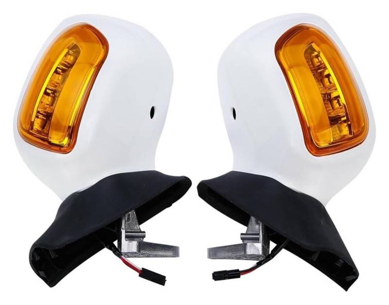 Motorradspiegel Für Goldwing 1800 GL1800 F6B 2013-2017 Motorrad Rückspiegel Blinker Motorrad Spiegel Rückspiegel Rückseitenspiegel(White and Orange) von GMEVEMKFKG