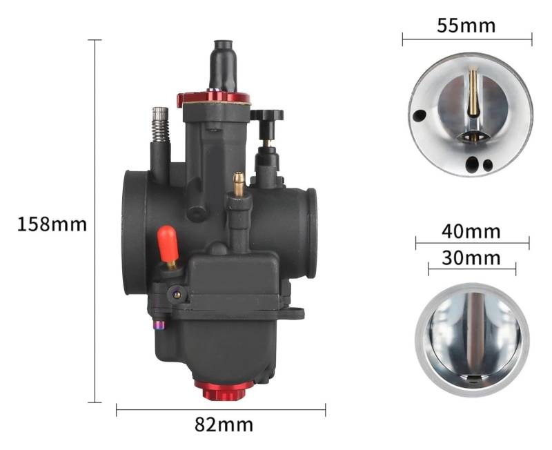 Vergaseranlagen Für PWK Für S&uzuki Dirt Bike Motorrad Modifizierte Teile Motorrad Vergaser Mit Vergaserdüsen 2T 4T Vergaser M&ini(Pwk30mm) von GMEVEMKFKG