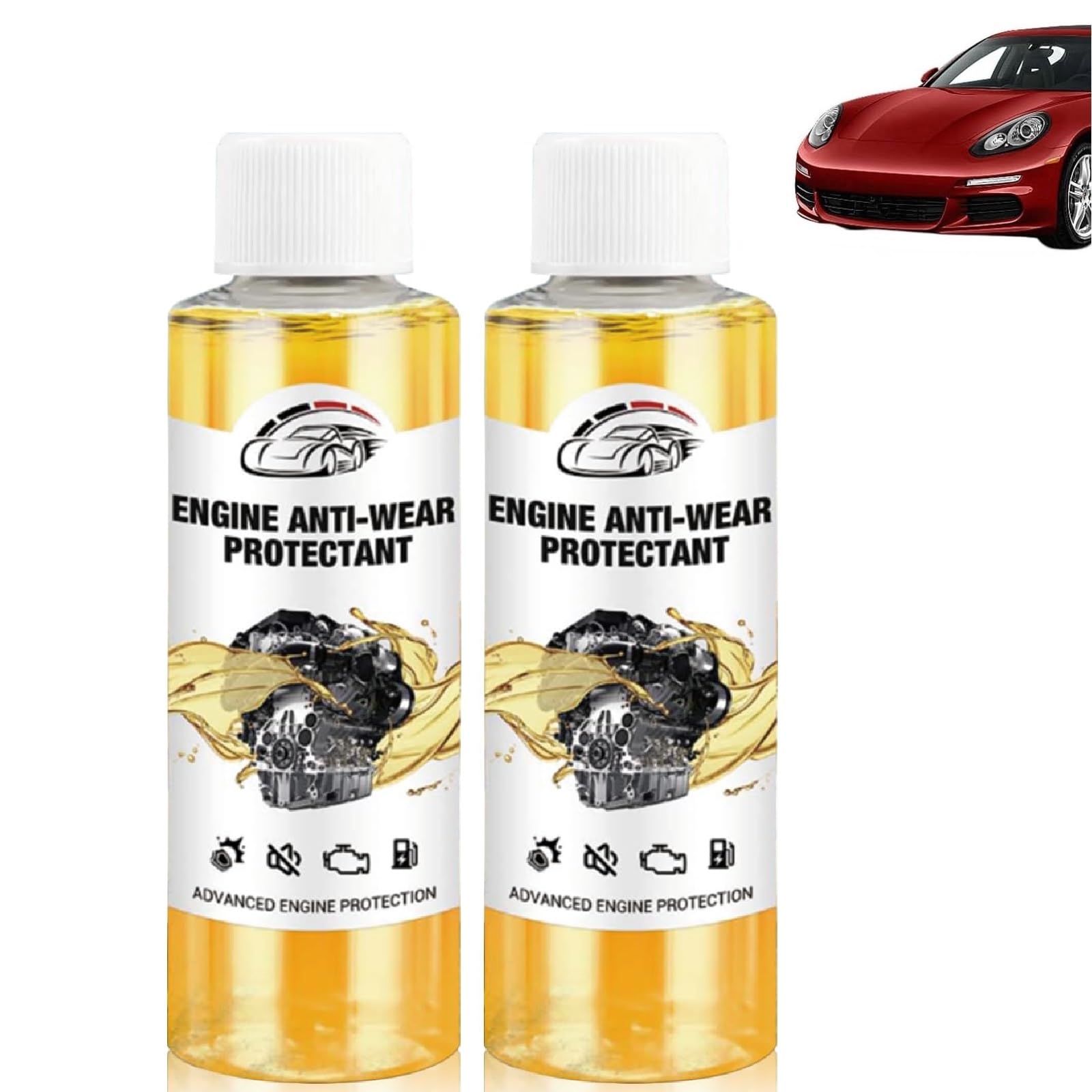 Anti-Wear Engine Treatment Oil Additive, 2024 New Highly Effective Engine Anti-Wear Protectant, Transmission Fluid Additive for Car, Noise Reduction and Shaking Cure (2pcs) von GMLGCB