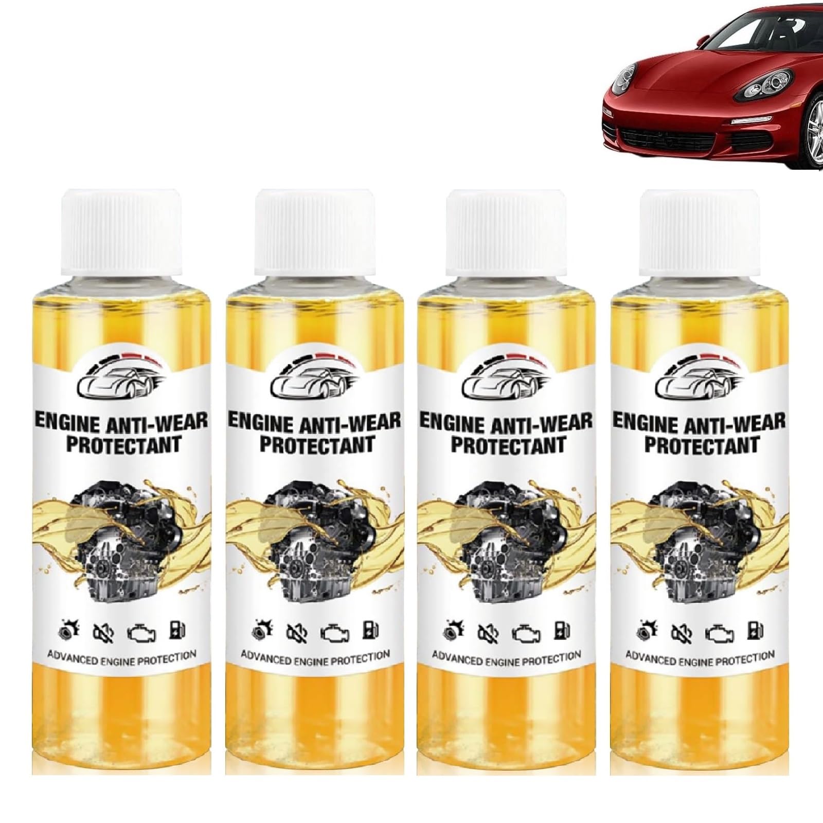 Anti-Wear Engine Treatment Oil Additive, 2024 New Highly Effective Engine Anti-Wear Protectant, Transmission Fluid Additive for Car, Noise Reduction and Shaking Cure (4pcs) von GMLGCB