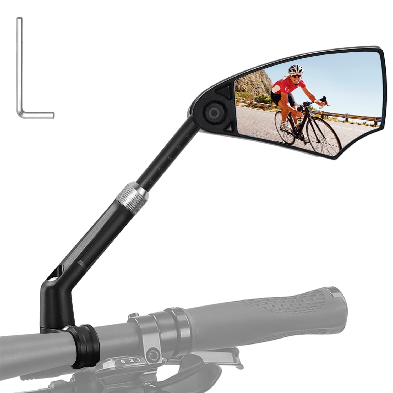Fahrradspiegel für E-Bike Rechts Fahrrad Rückspiegel 360 ° Fahrrad Spiegel Klappbar Rückspiegel Fahrrad für Lenker 20-23mm von GMMG