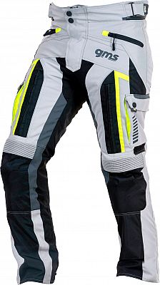 GMS-Moto Everest, Textilhose wasserdicht - Hellgrau/Schwarz/Neon-Gelb - 5XL von GMS-Moto