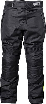 GMS-Moto Highway, Textilhose wasserdicht Kinder - Schwarz/Grau/Neon-Gelb - 152 von GMS-Moto